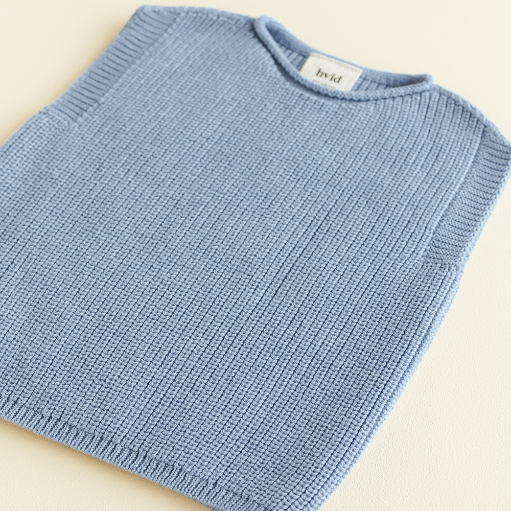 Hvid  Baby Strickweste &#39;Harvey&#39; Light Blue