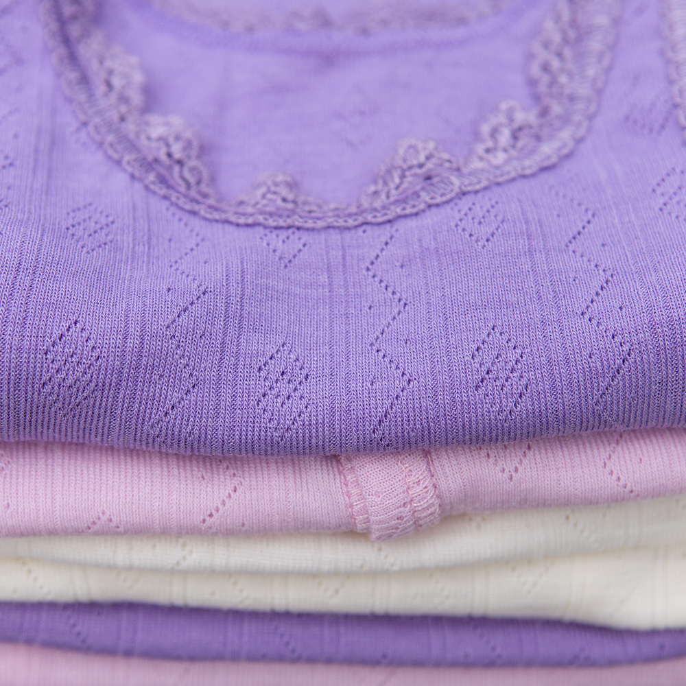 Joha  Body Langarm Merinowolle/Seide Purple