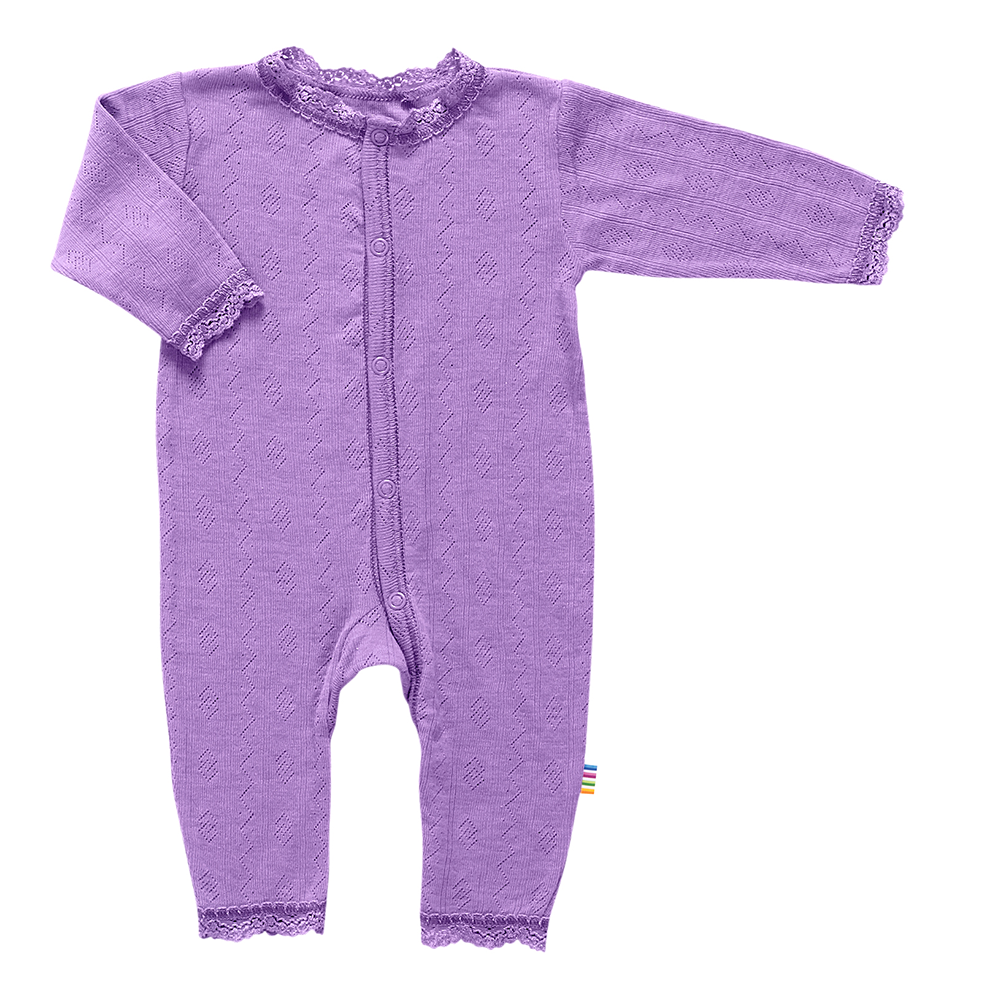 Joha Romper Pajamas Merino Wool/Silk 'Basic' Purple
