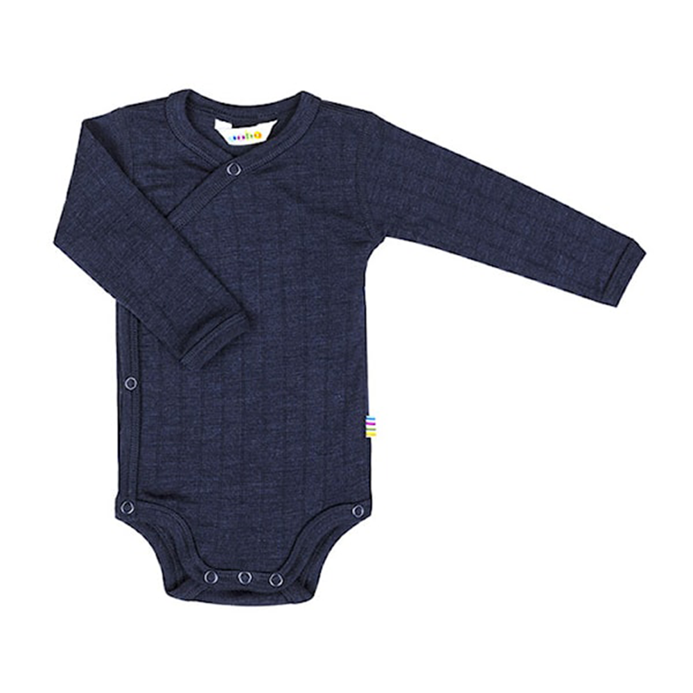 Joha  Wickelbody Langarm aus Merinowolle/Seide Navy - Online MY SNOWFLAKE