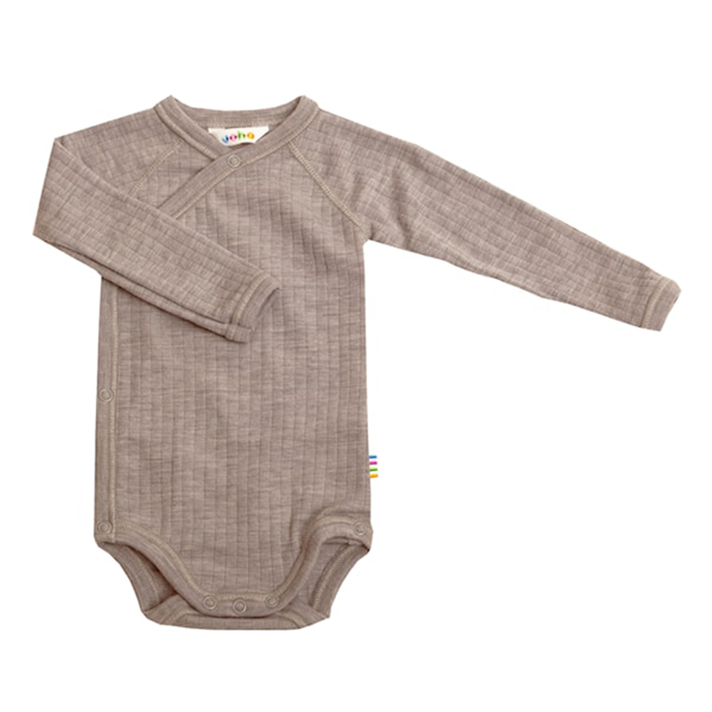 Joha  Wickelbody Langarm aus Merinowolle Sesame Mel