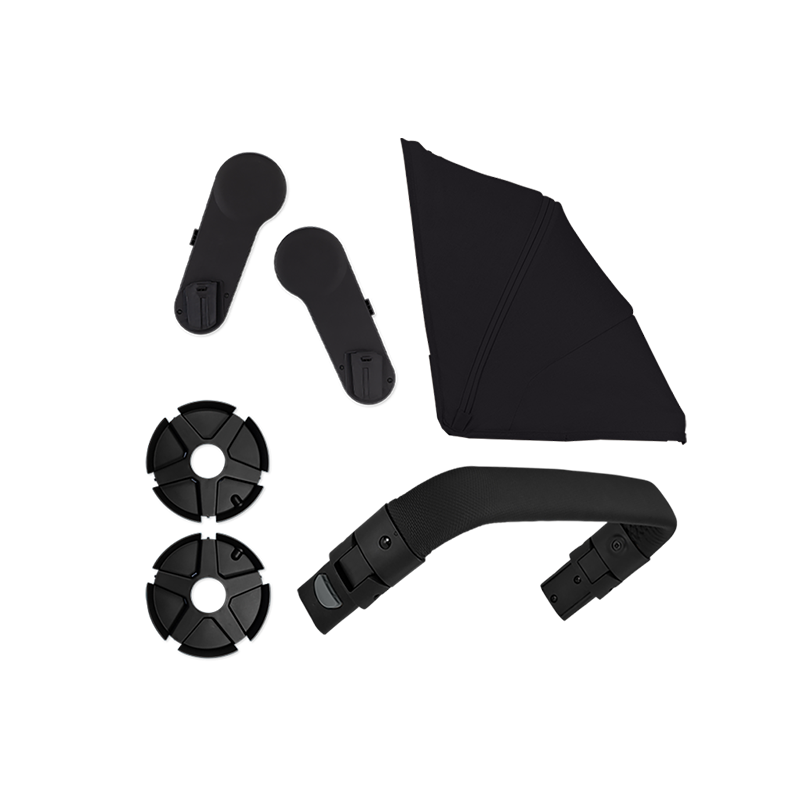 Joolz Geo3 Set, um den Geo3 in einen Geschwisterwagen in Space Black umzubauen.