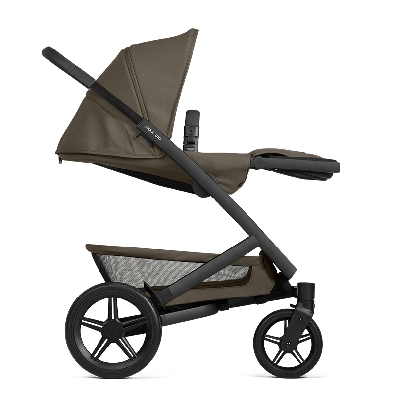 Kinderwagen Geo 3 mit Sportsitz in Liegeposition in Braun von Joolz.