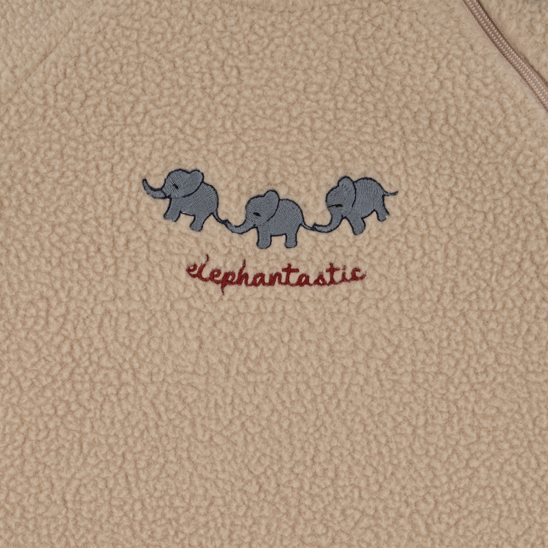 Baby Teddy Overall in Beige mit Elefanten-Stickerei von Konges Sløjd