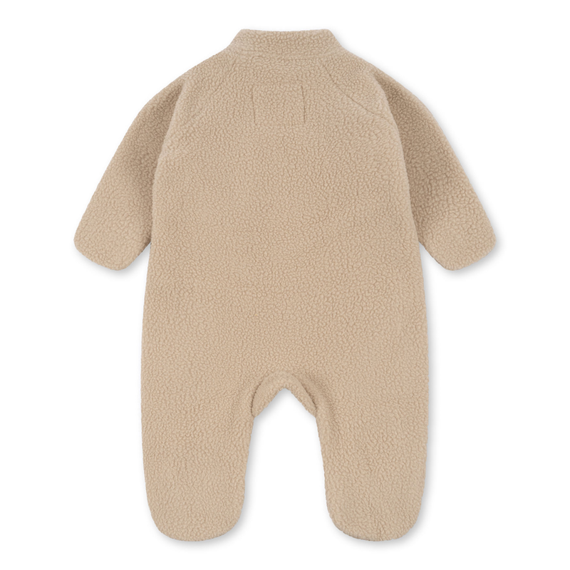 Baby Teddy-Overall in Beige mit Kirschen-Stickerei von Konges Sløjd