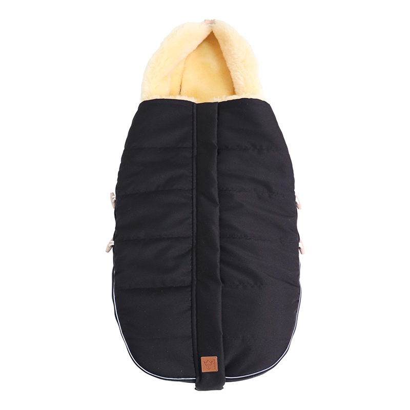 Lambskin Stroller Footmuff 'ALLEX' Black