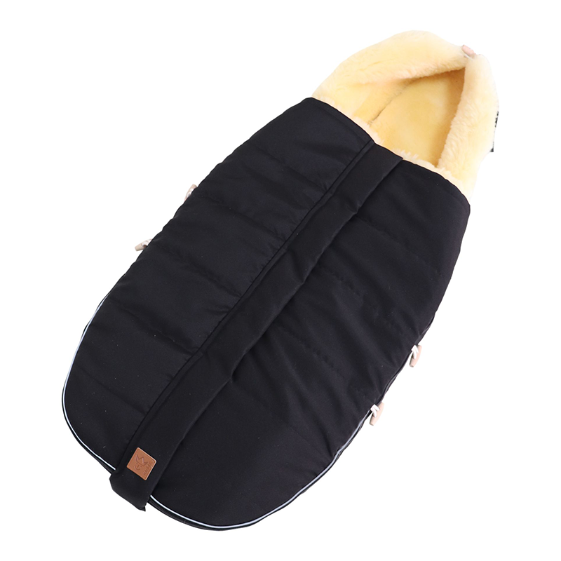 Lambskin Stroller Footmuff 'ALLEX' Black