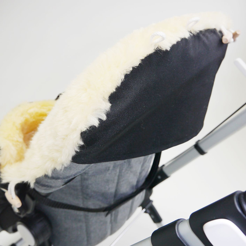 Lambskin Stroller Footmuff 'ALLEX' Black