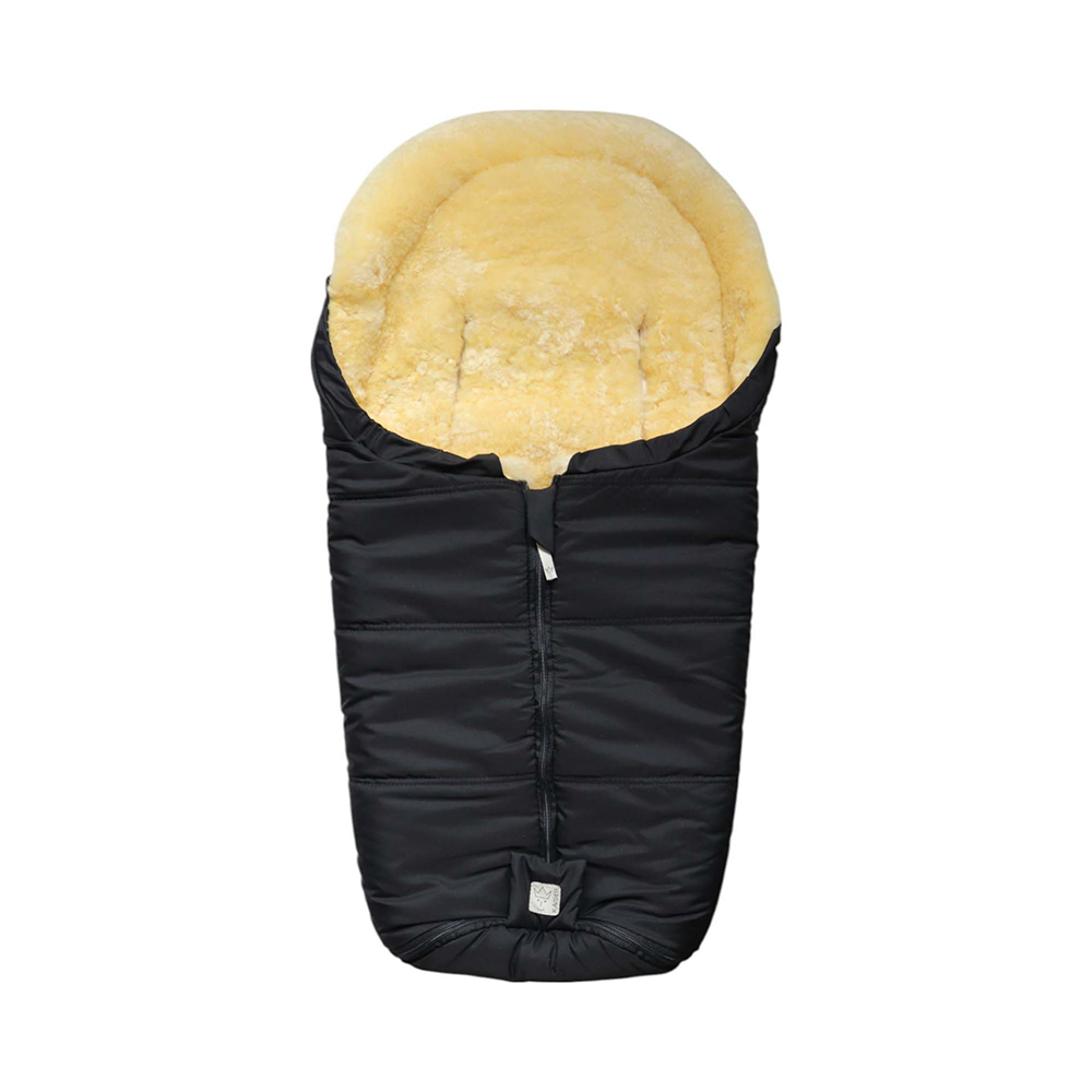 Kaiser Lammfell Fusssack &#39;Naadja&#39; für Babyschale/Babywanne Black