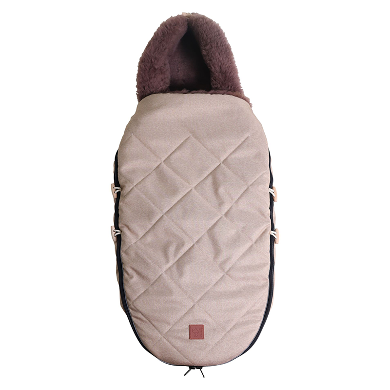 Lammfell Kinderwagenfusssack 'TOFFEE'  Sand Melange