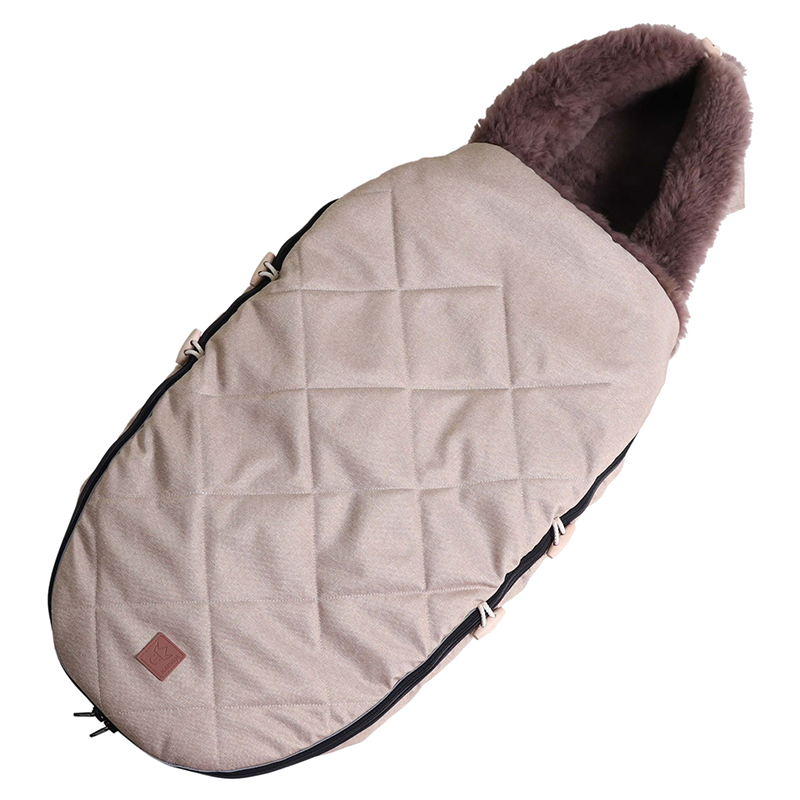 Lammfell Kinderwagenfusssack 'TOFFEE'  Sand Melange