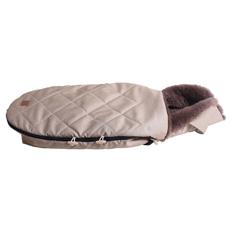 Lammfell Kinderwagenfusssack 'TOFFEE'  Sand Melange