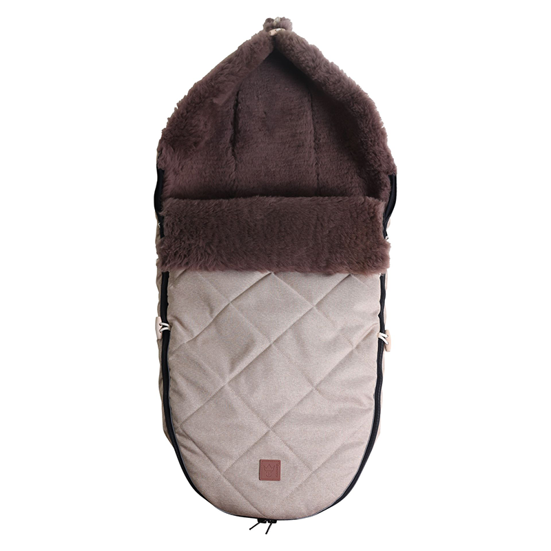 Lammfell Kinderwagenfusssack 'TOFFEE'  Sand Melange