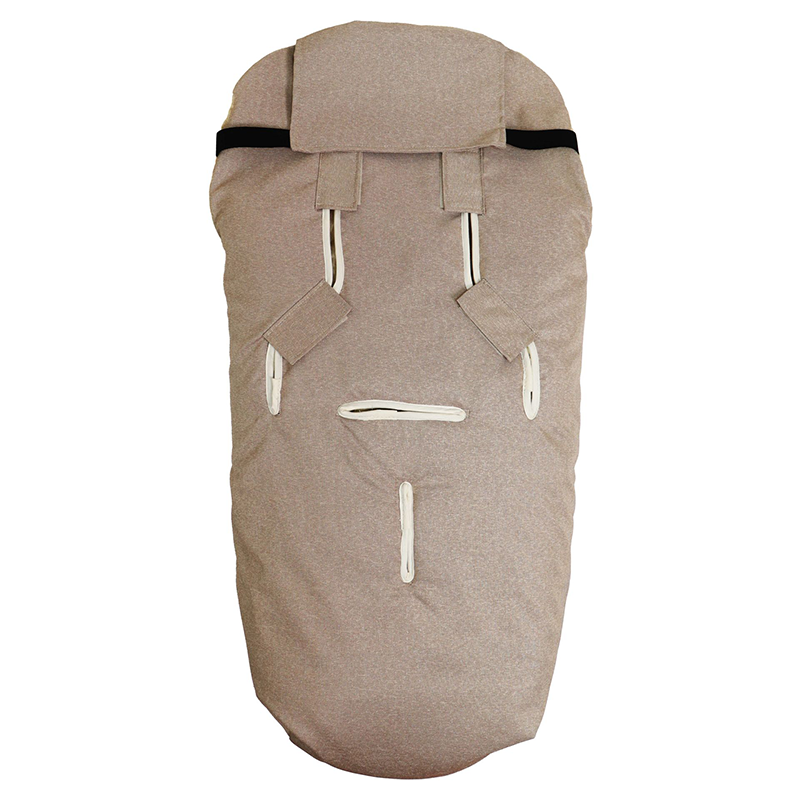 Lammfell Kinderwagenfusssack 'LOVE THE NATURE ' Sand Melange