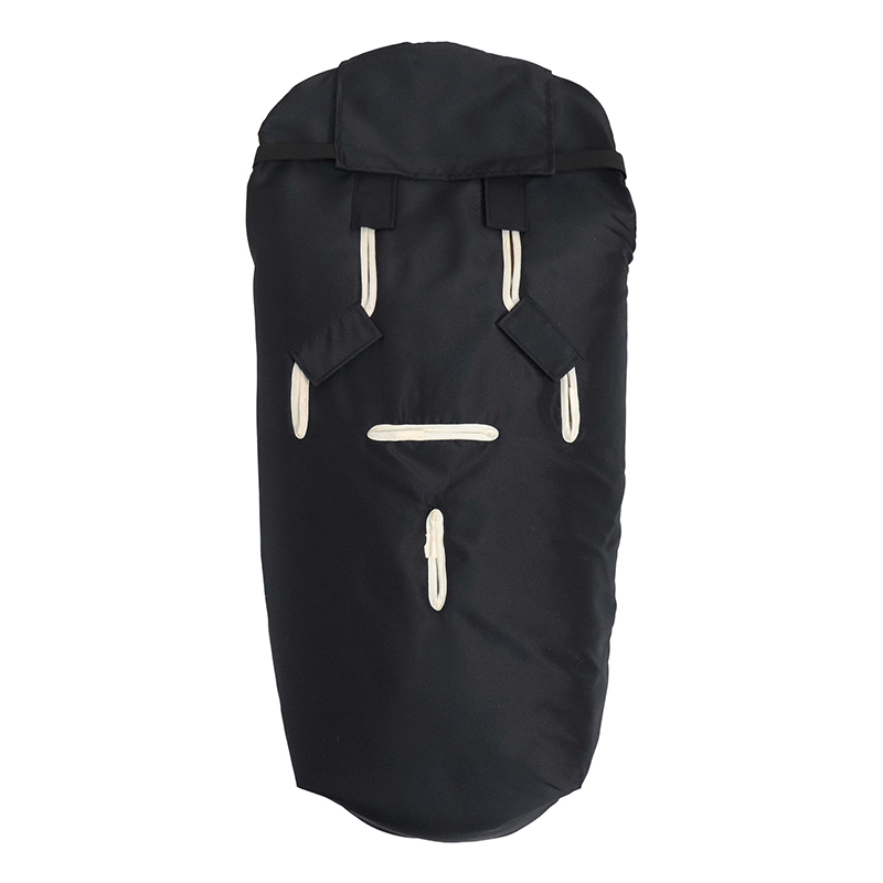 Lambskin Stroller Footmuff 'LOVE THE NATURE' Black