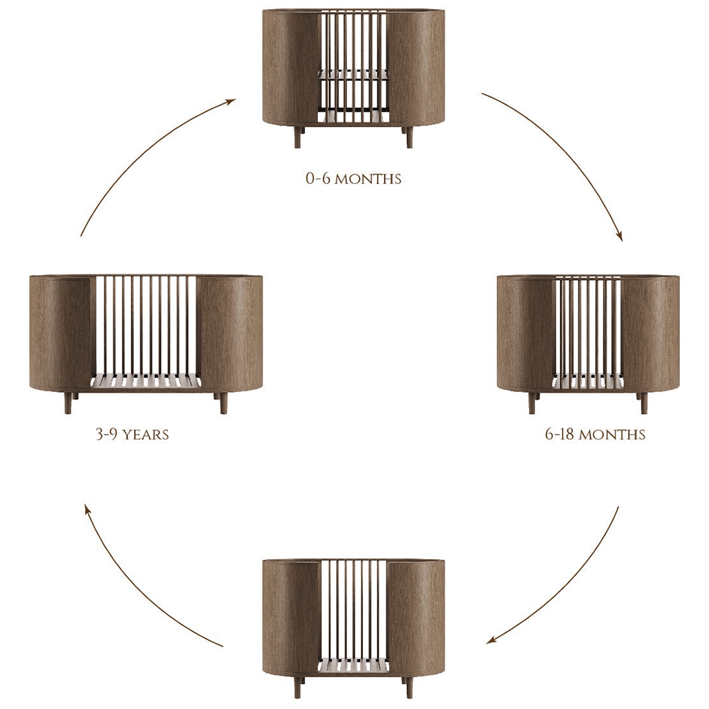 Kas Kopenhagen Kai Umbauset zum Juniorbett Smoked Oak