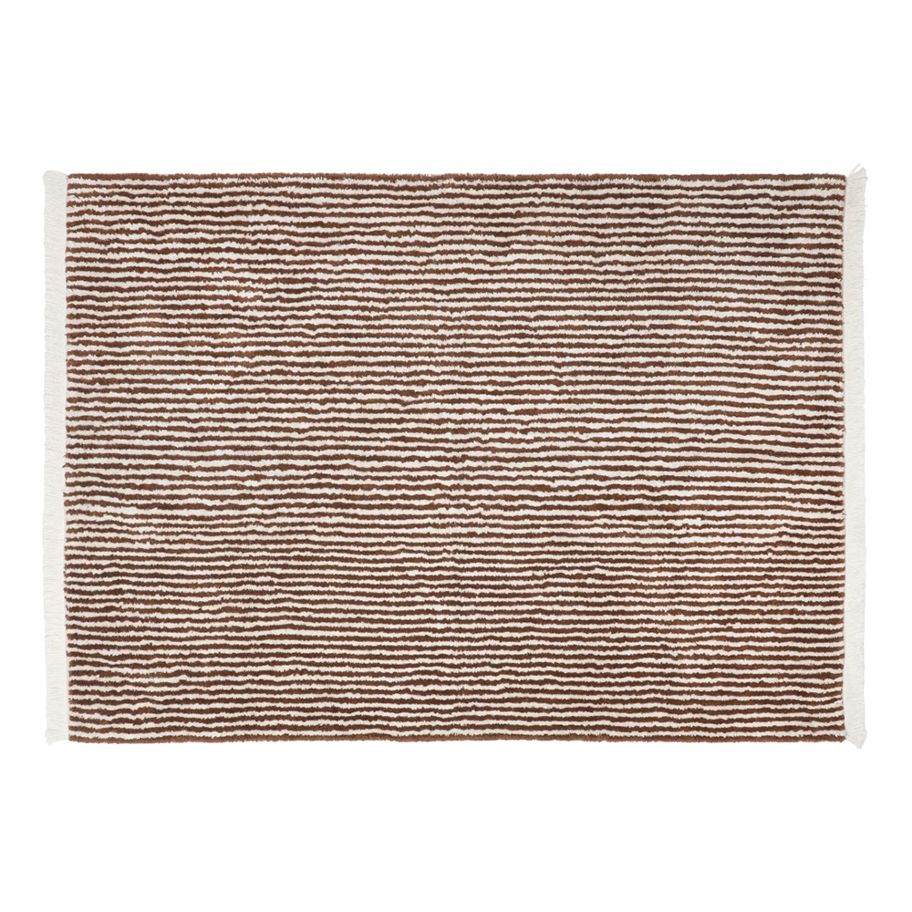 Kas Kopenhagen  Baumwollteppich 'Brown Stripes' waschbar