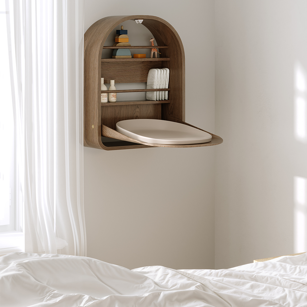 Kas Kopenhagen Wandwickeltisch 'Kai' Smoked Oak