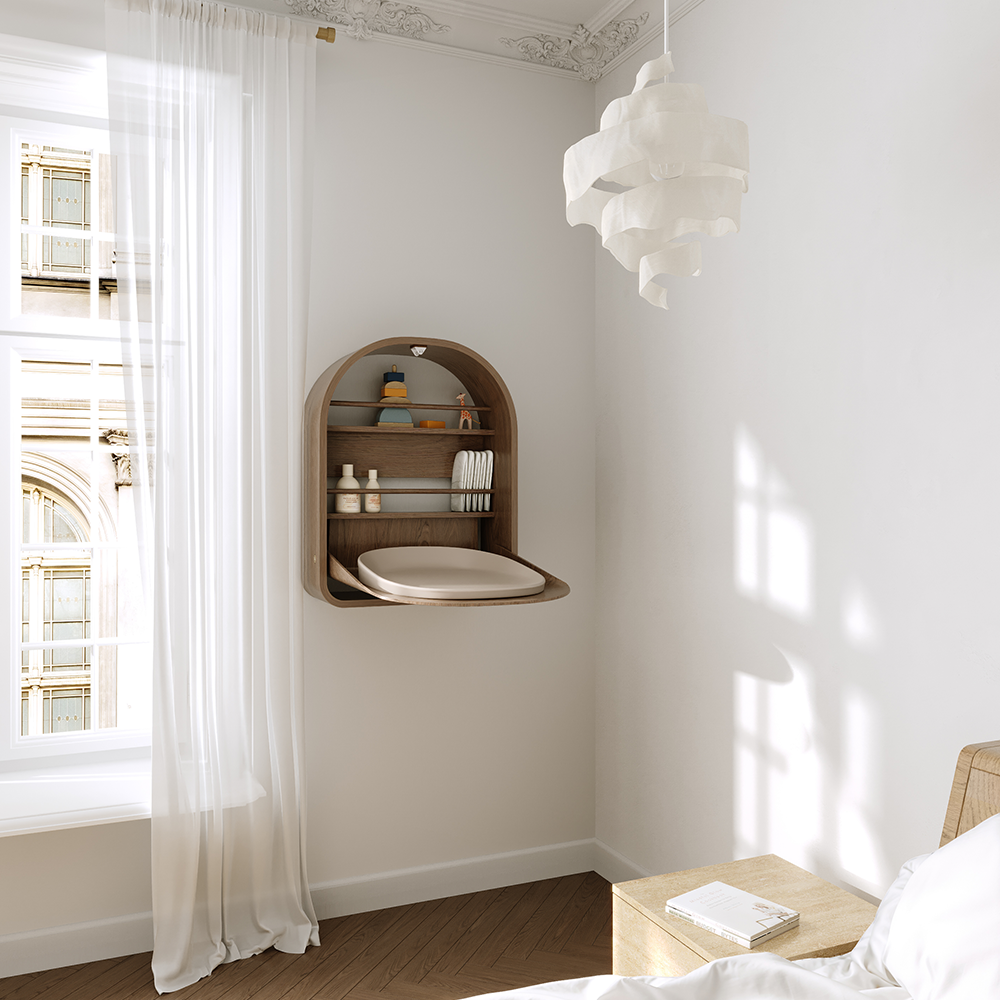 Kas Kopenhagen Wandwickeltisch 'Kai' Smoked Oak