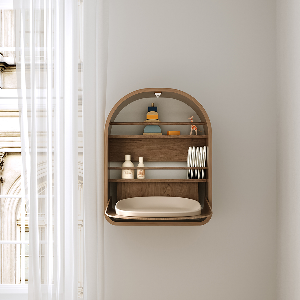 Kas Kopenhagen Wandwickeltisch 'Kai' Smoked Oak