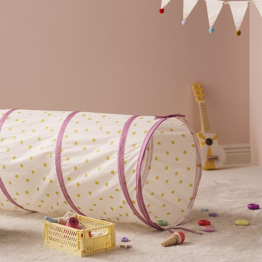 Kids Concept Tunnel de jeu « Pois » rose