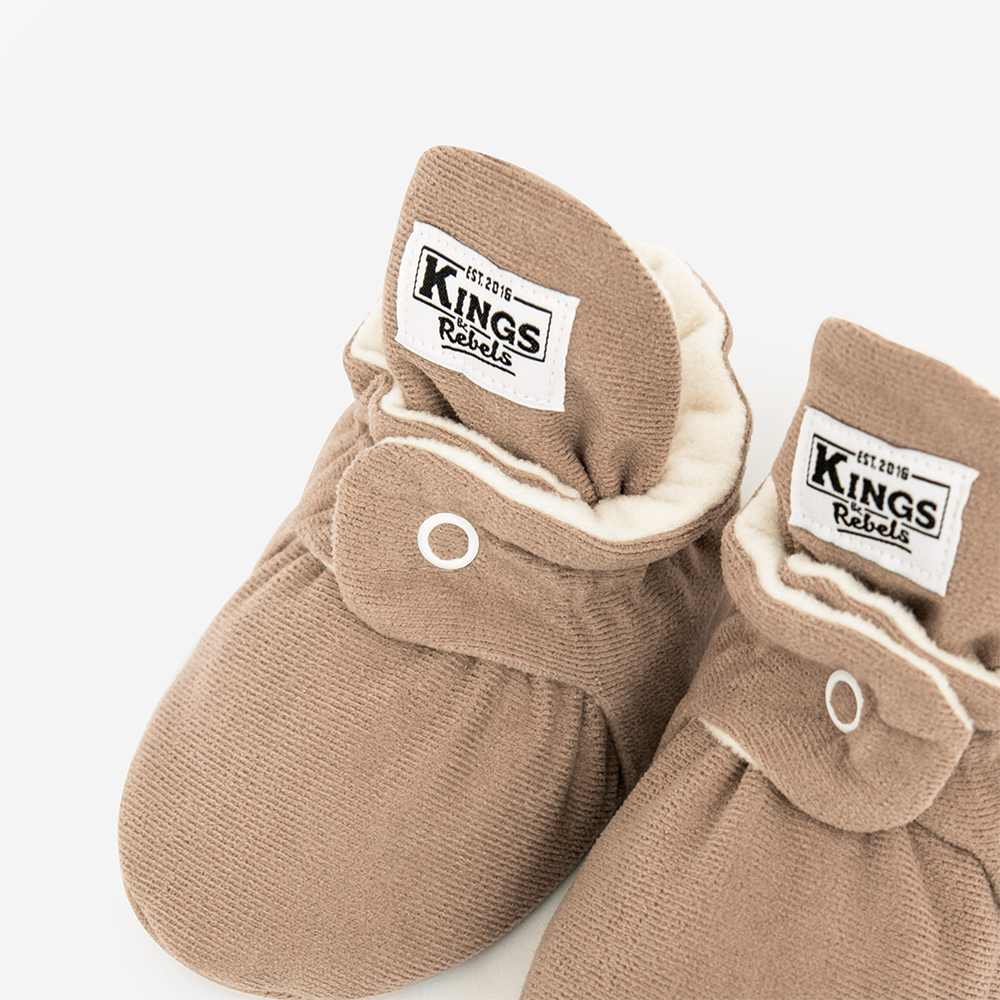 Kings &amp; Rebels Baby Booties &#39;Gamuza&#39; Café