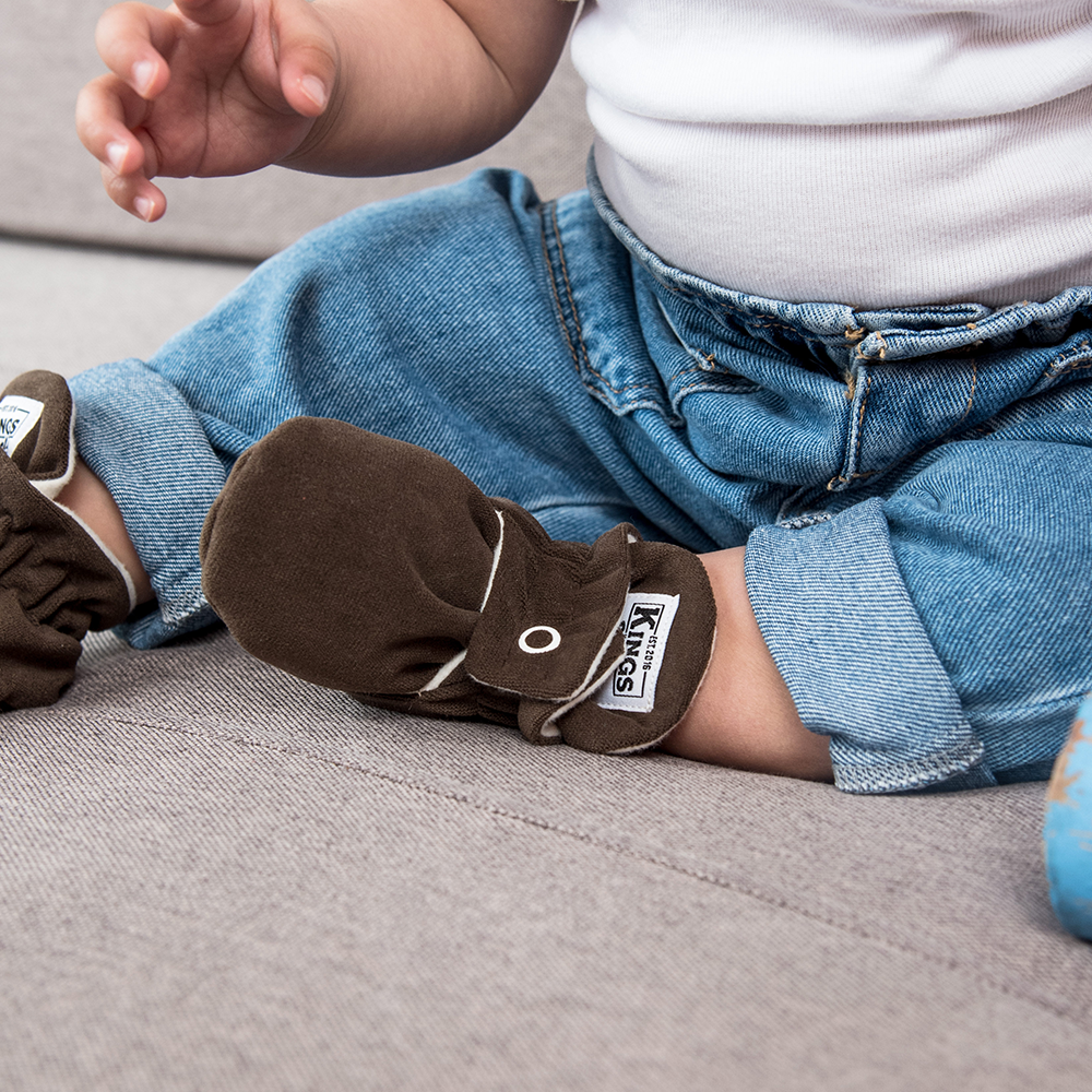 Kings &amp; Rebels Baby Booties &#39;Gamuza&#39; Chocolate
