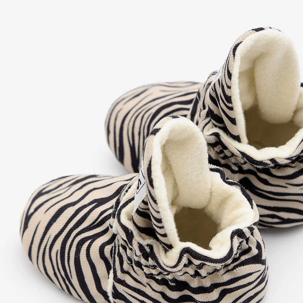 Kings &amp; Rebels Baby Booties &#39;Gamuza&#39; Zebra