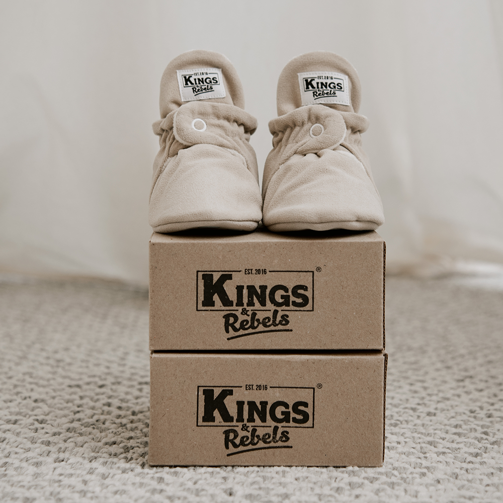 Kings &amp; Rebels Baby Booties &#39;Gamuza&#39; Ivory