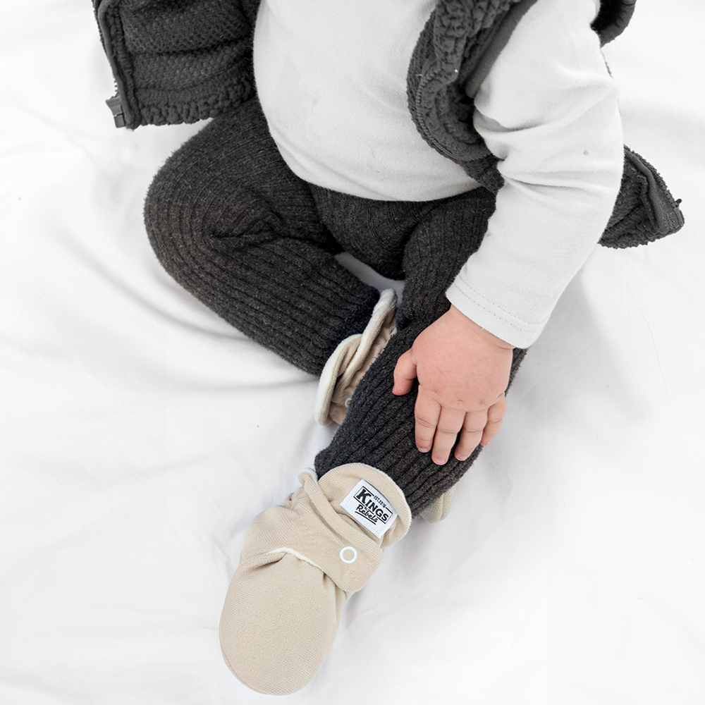 Kings &amp; Rebels Baby Booties &#39;Gamuza&#39; Ivory