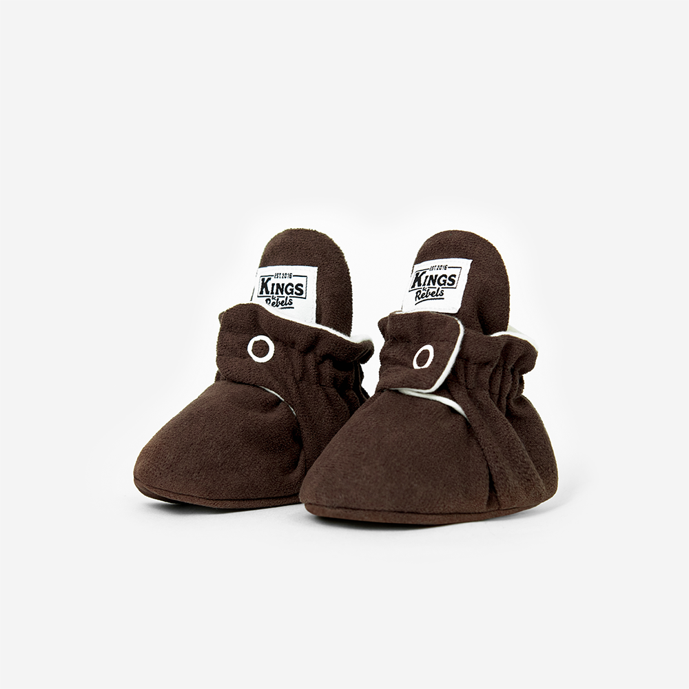 Kings &amp; Rebels Baby Booties &#39;Gamuza&#39; Chocolate