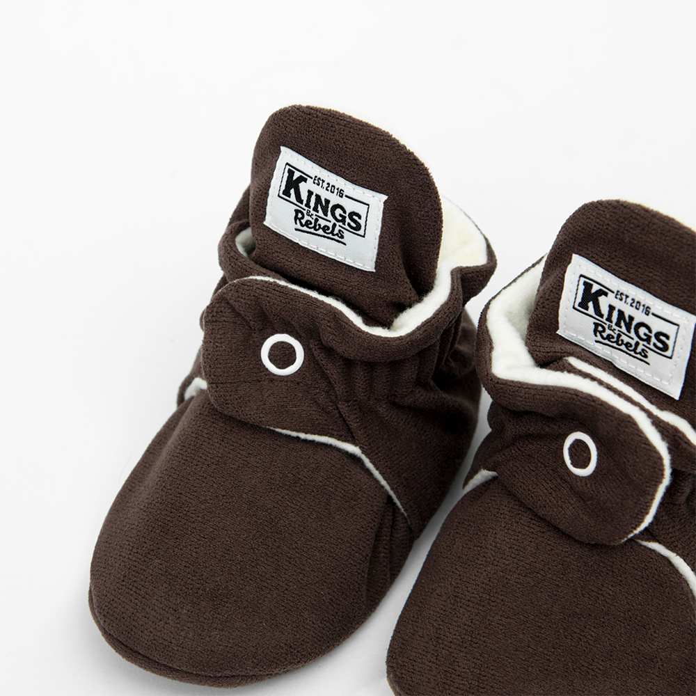 Kings &amp; Rebels Baby Booties &#39;Gamuza&#39; Chocolate