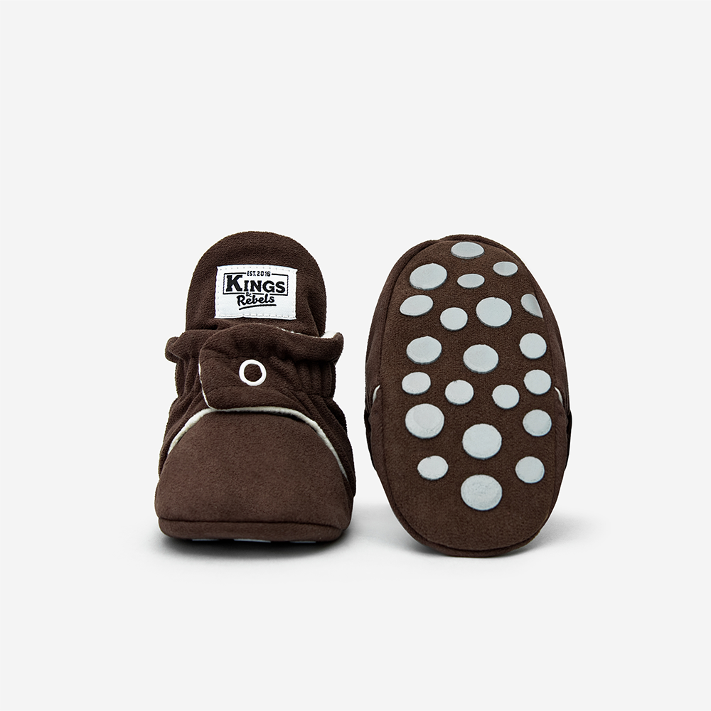 Kings &amp; Rebels Baby Booties &#39;Gamuza&#39; Chocolate