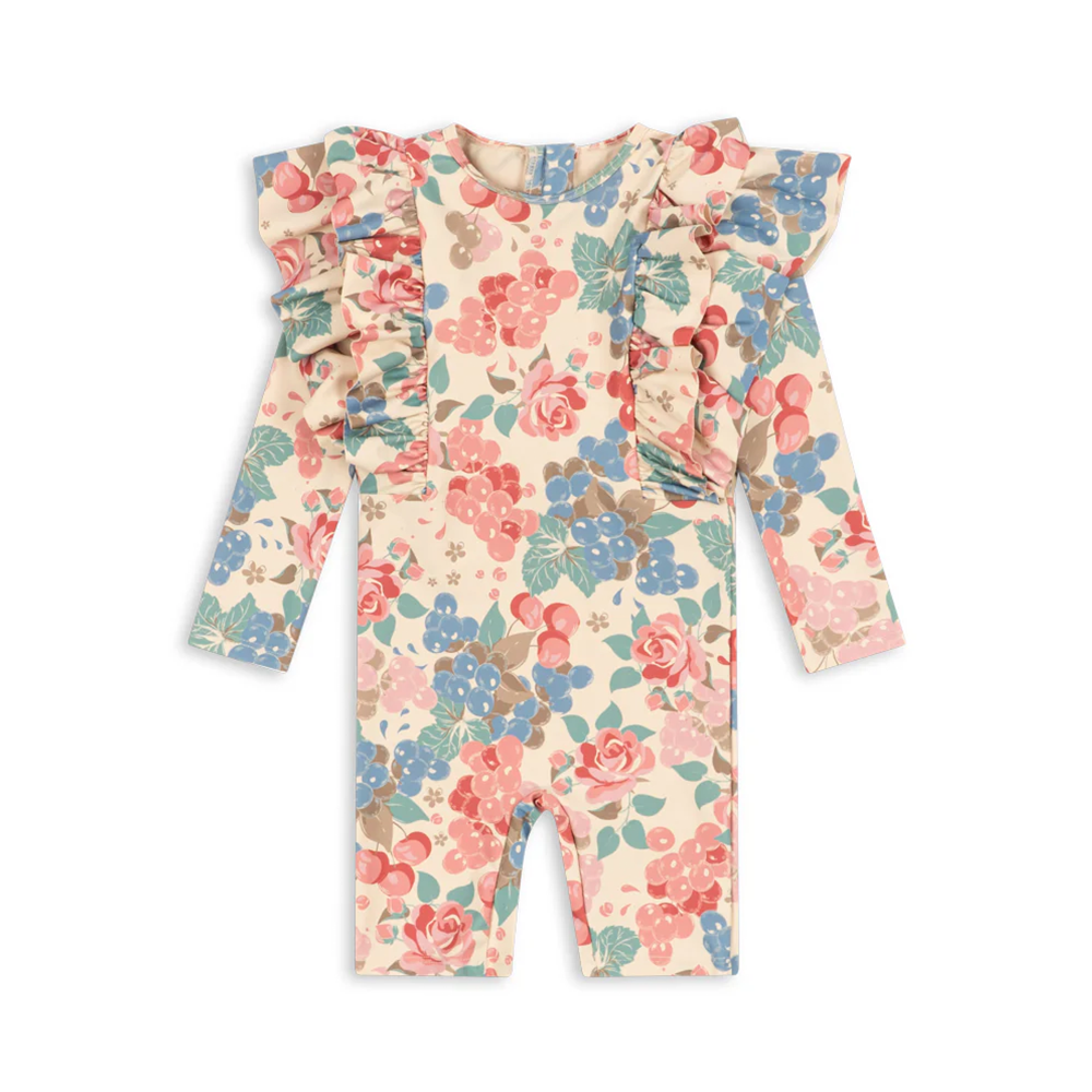 Konges Sløjd UV-Badeeinteiler 'Manuca Frill' Bloomiegrape