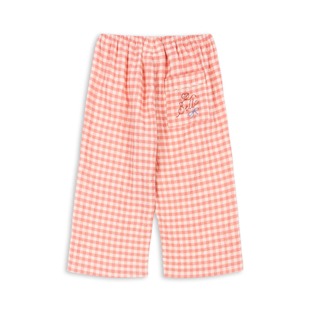Konges Sløjd Seersucker-Hose &#39;RHW X KS&#39; Bella Peach Blossom Check
