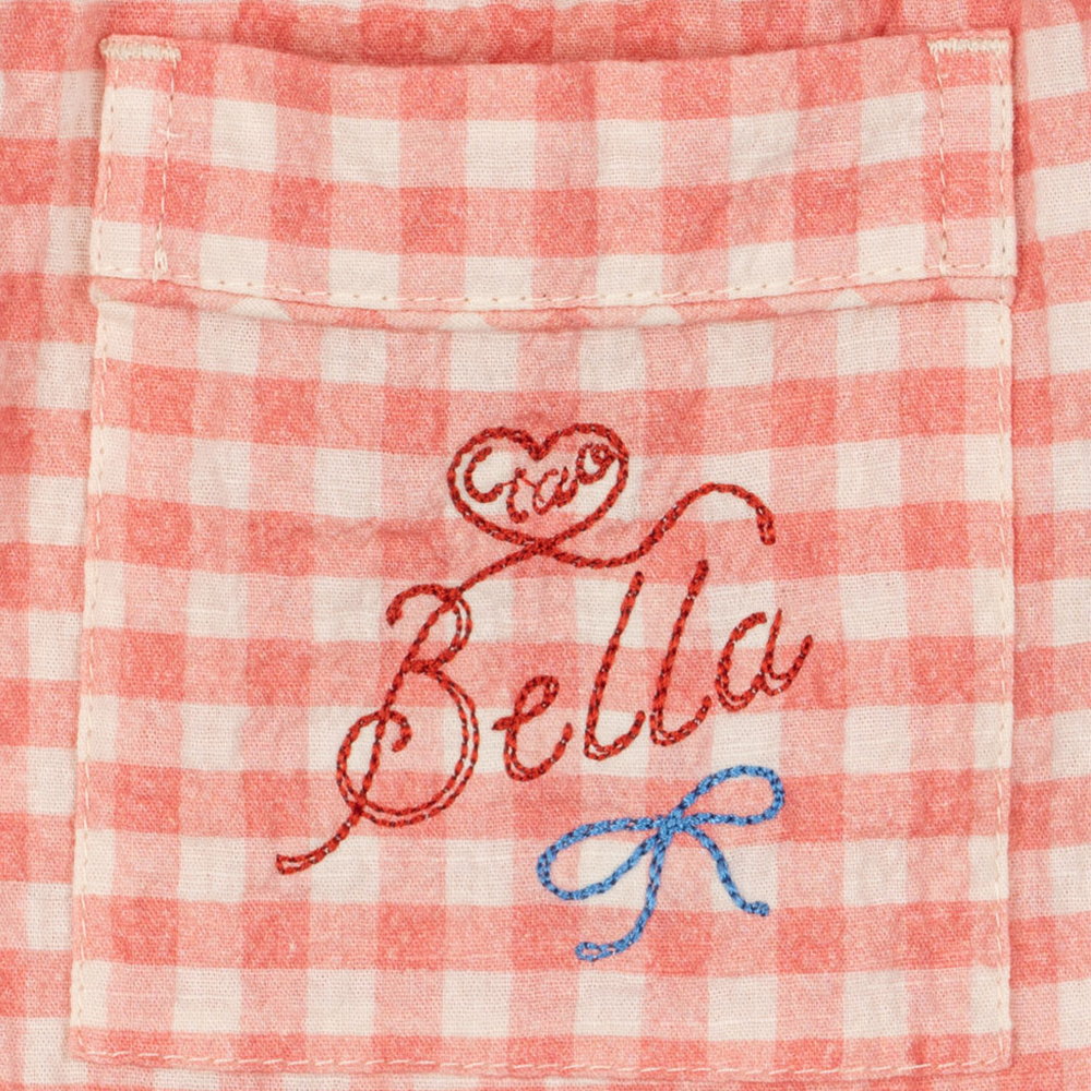 Konges Sløjd Seersucker-Hose &#39;RHW X KS&#39; Bella Peach Blossom Check