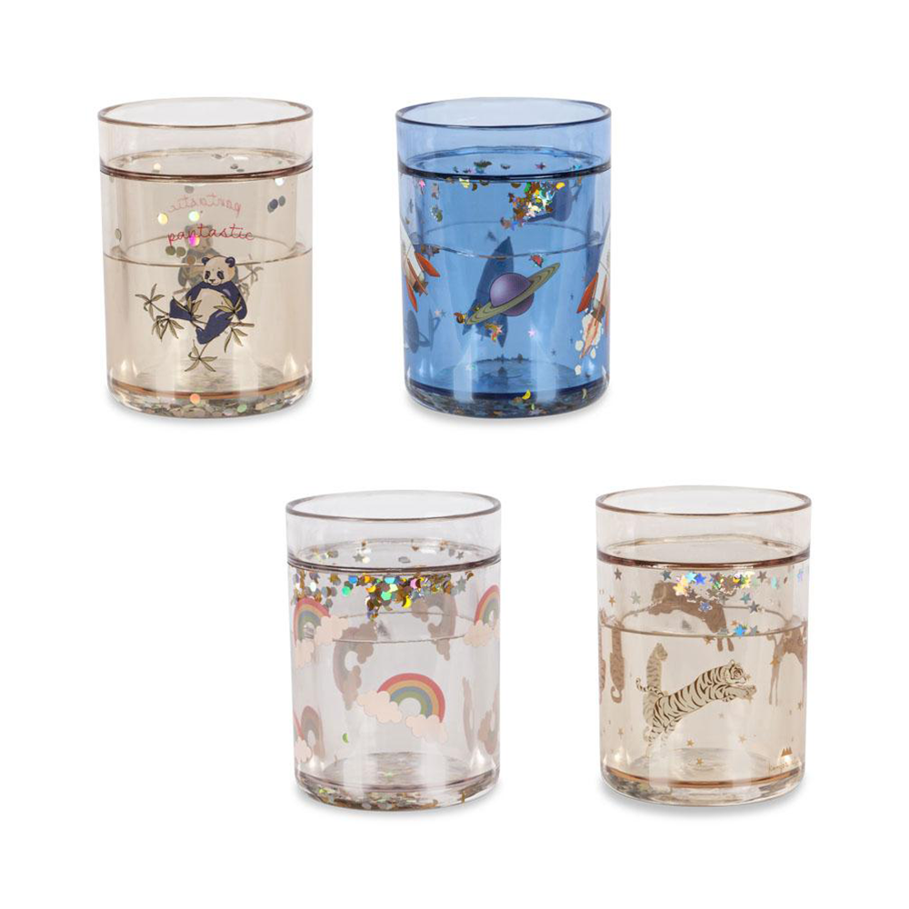Konges Sløjd  4er Set Glitzer Becher Multi