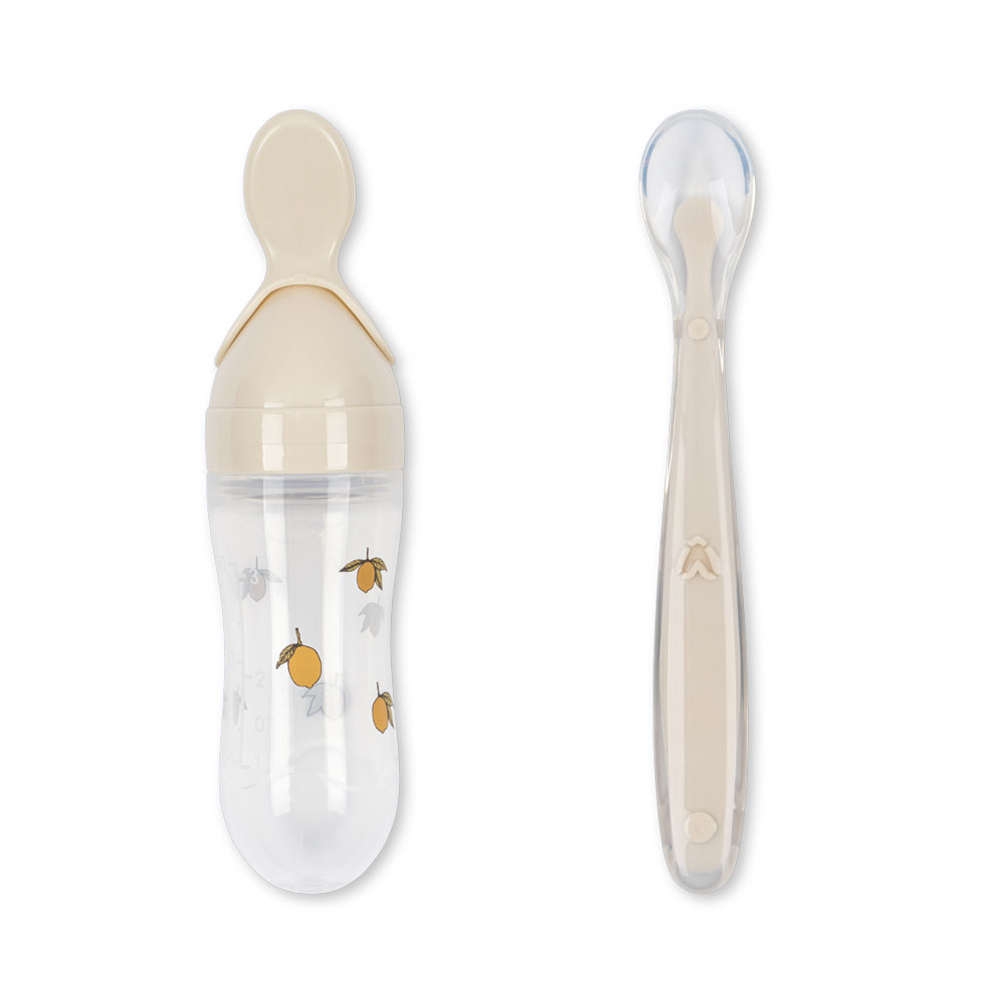 Konges Sløjd Babylöffel mit Silikonflasche Lemon