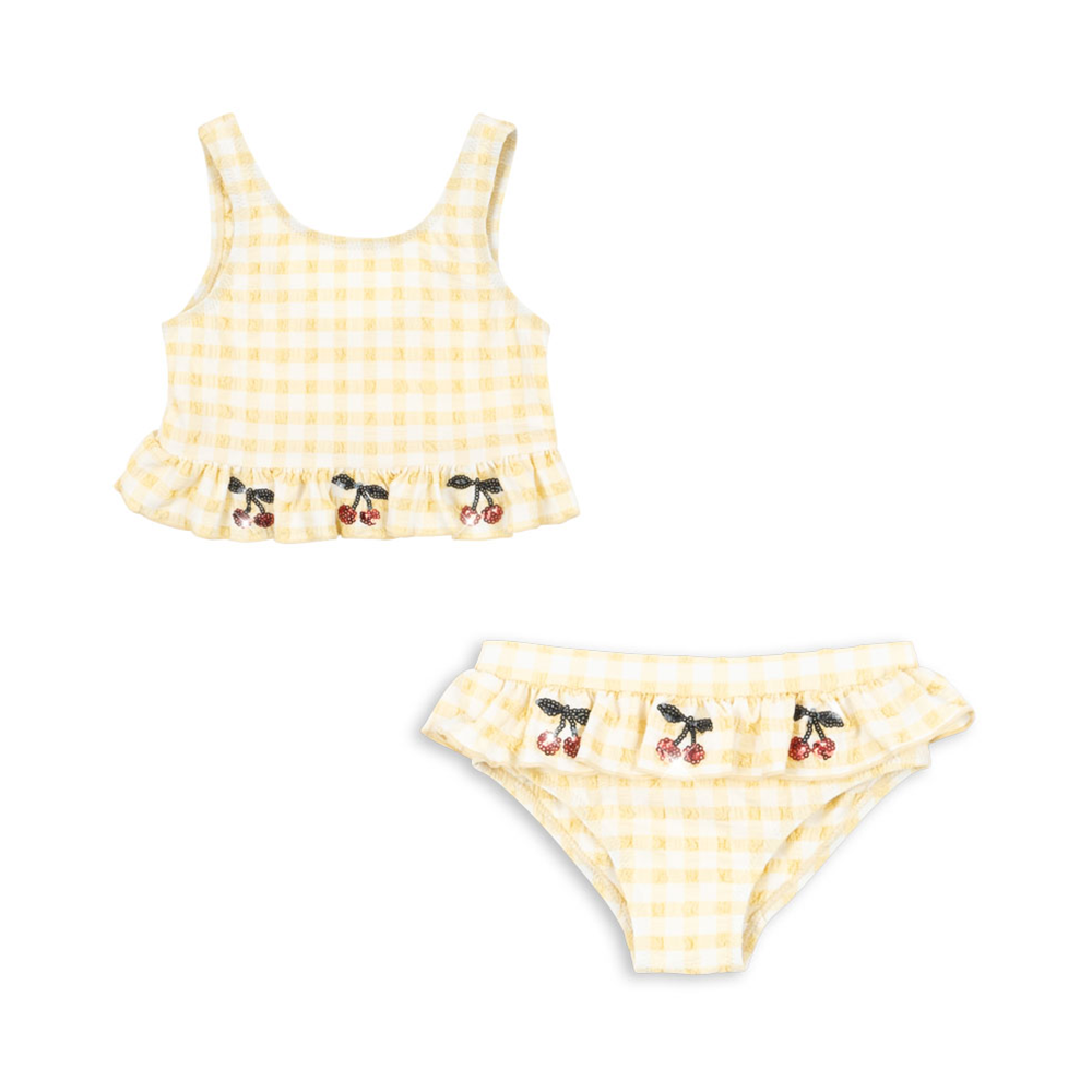 Konges Sløjd Bikini 'Etta' Banana Almond Check - Online MY SNOWFLAKE