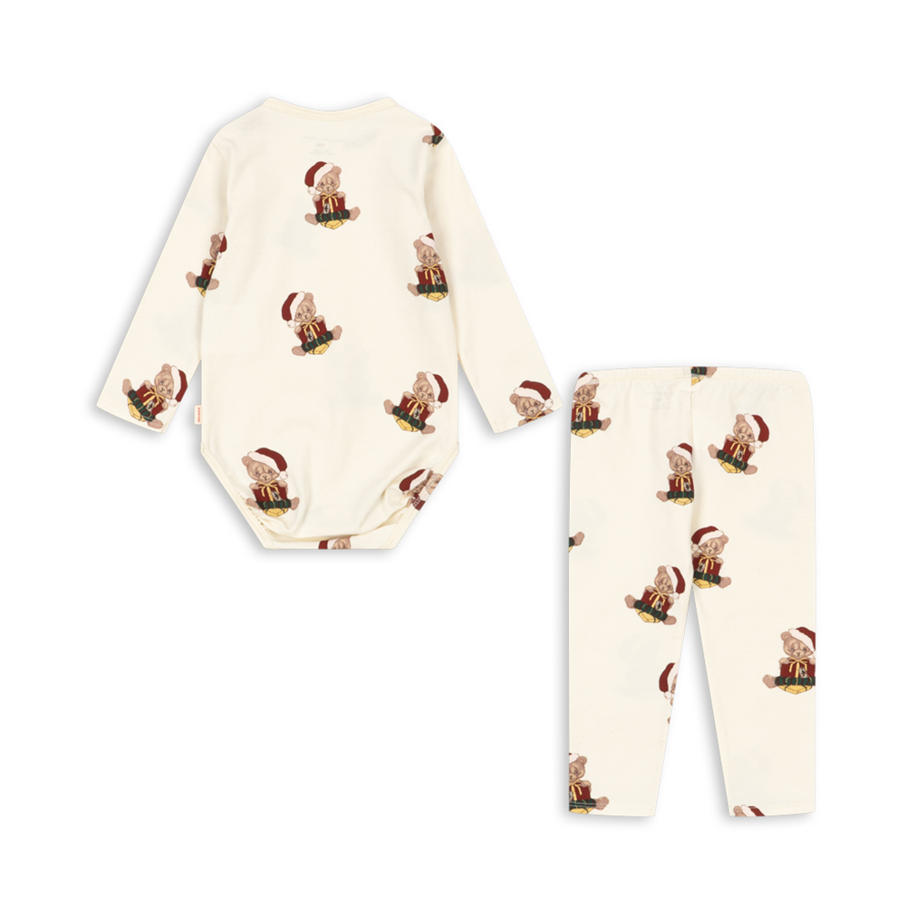 Konges Sløjd Body und Leggings Set 'Basic' Teddy Bear