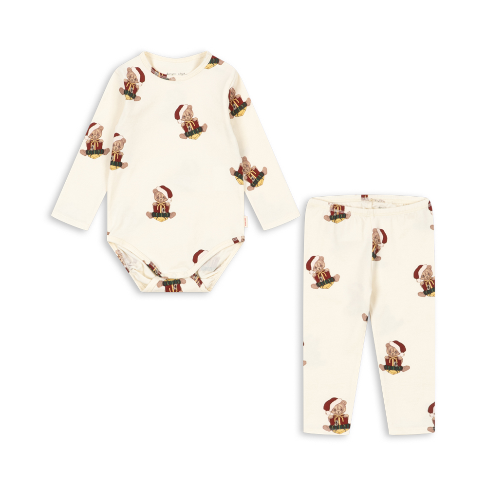 Konges Sløjd Body und Leggings Set 'Basic' Teddy Bear