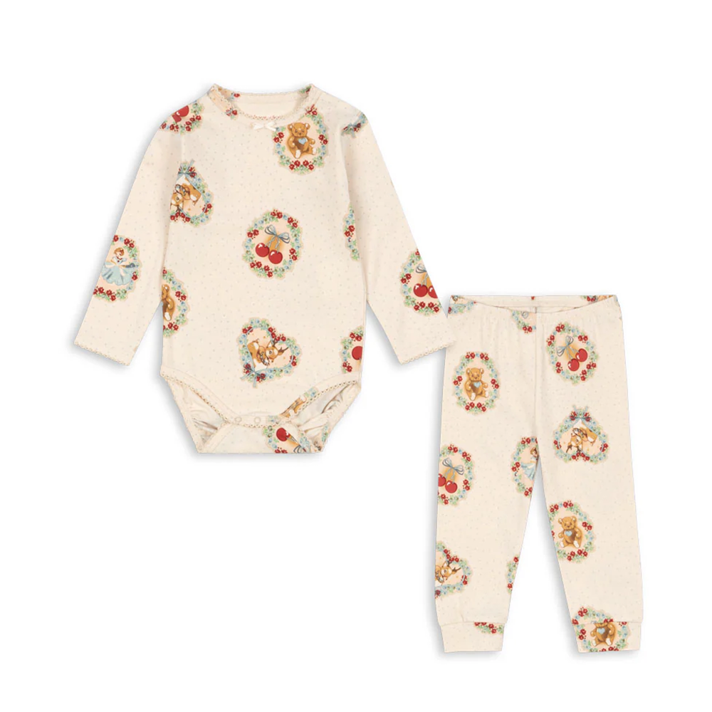 Konges Sløjd Body und Leggings Set 'Basic' Deer Diary