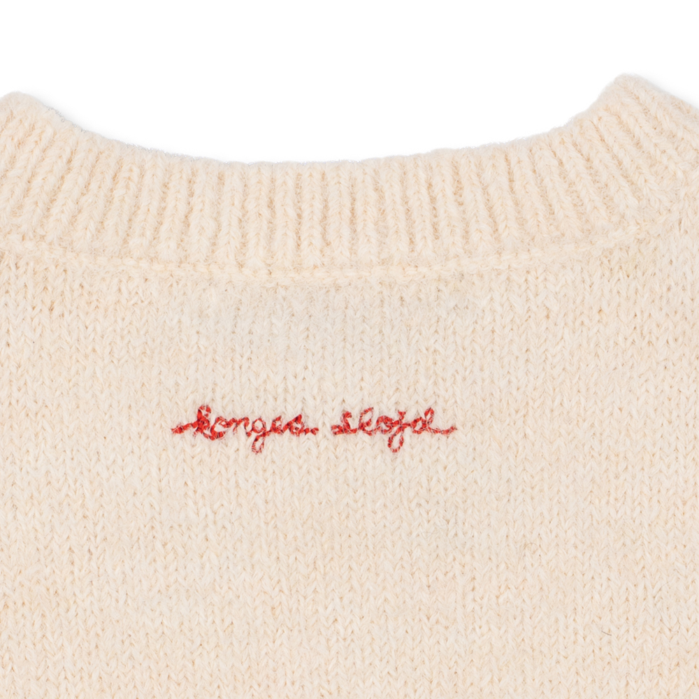 Konges Sløjd Gilet tricoté 'Fleuri' Buttercream