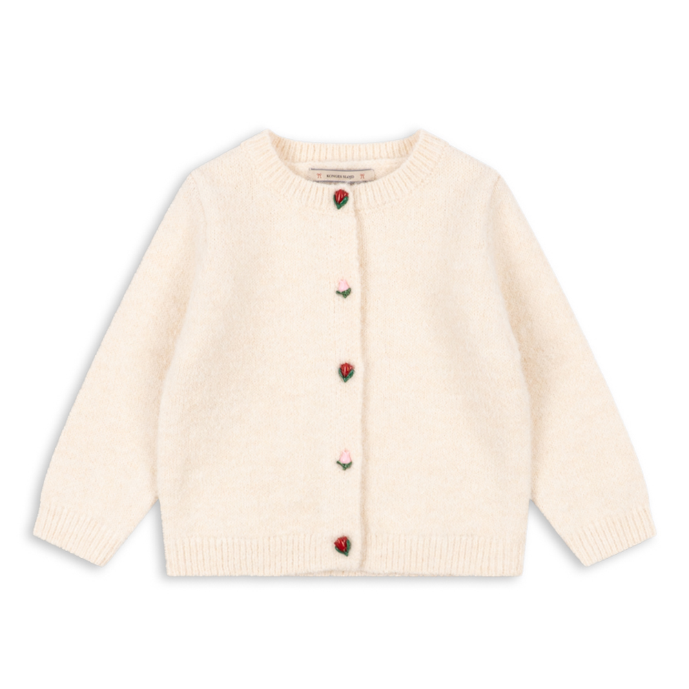 Konges Sløjd Gilet tricoté 'Fleuri' Buttercream