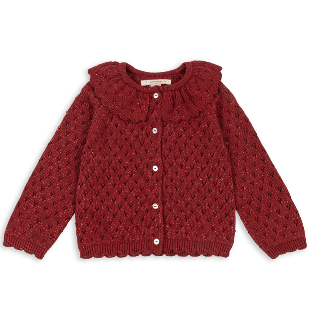Konges Sløjd Strickcardigan mit Kragen &#39;Holiday&#39; Red Dahlia
