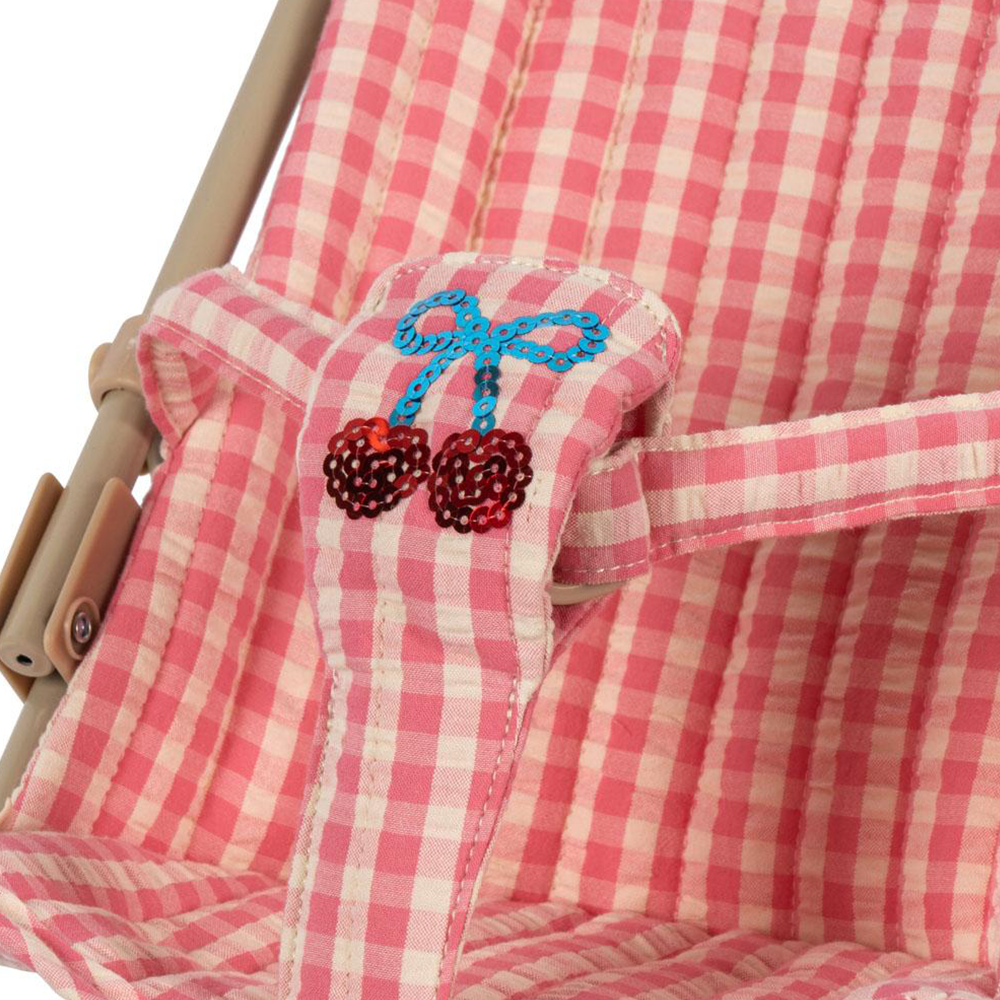 Konges Sløjd Puppen-Buggy &#39;Cheeky&#39; Bubblegum Check