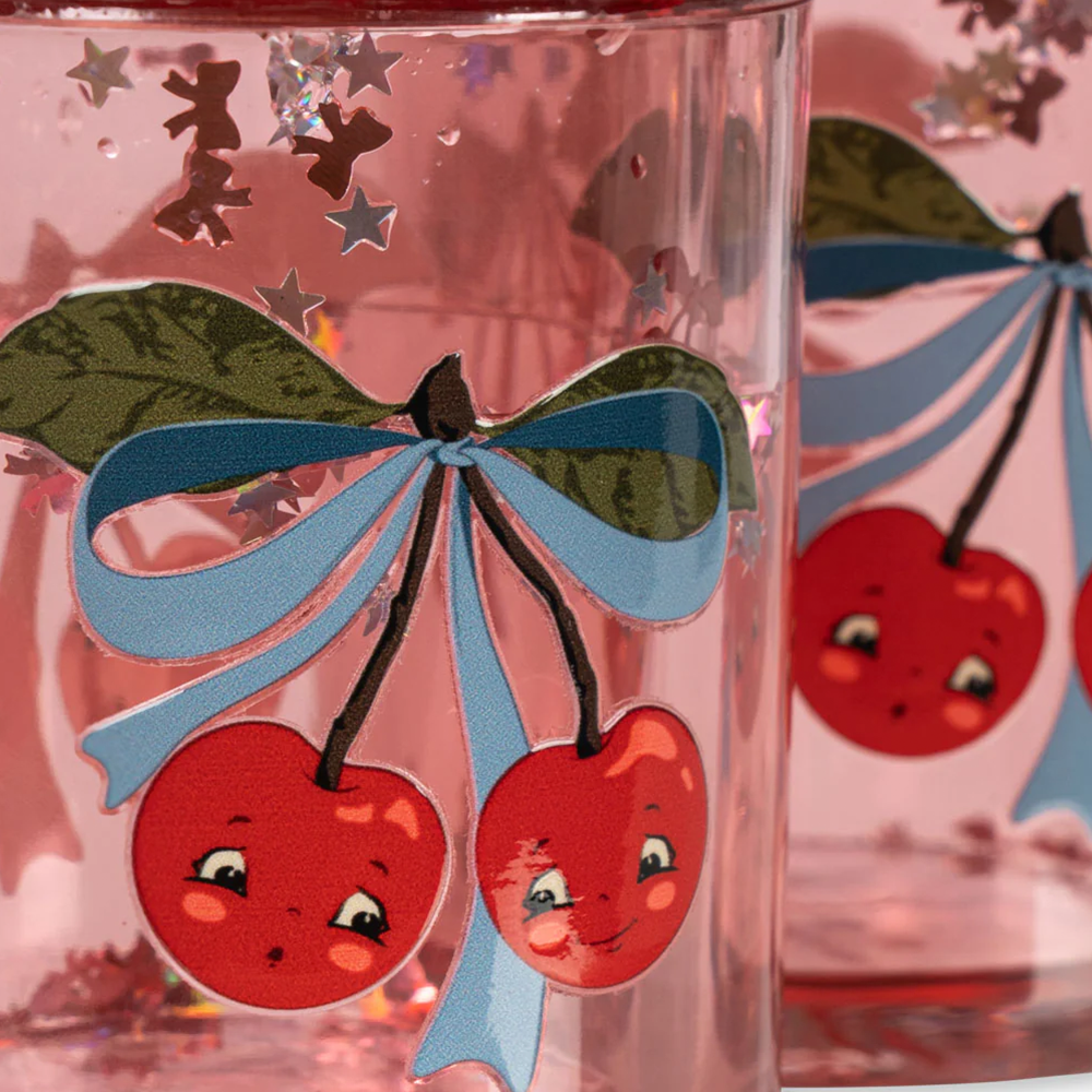 Konges Sløjd  2er Set Glitzer-Becher Cherry Bow