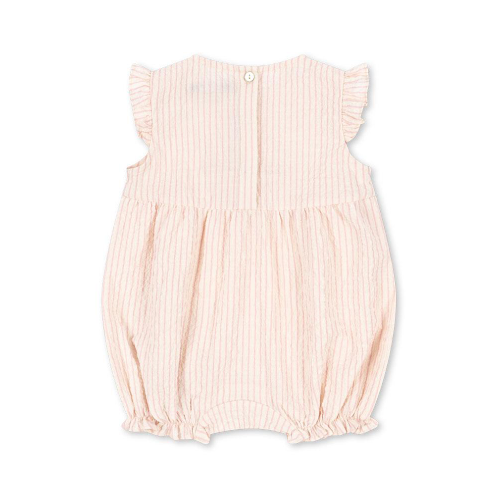 Konges Sløjd Seersucker Strampler &#39;Ellie&#39; Peony Stripe