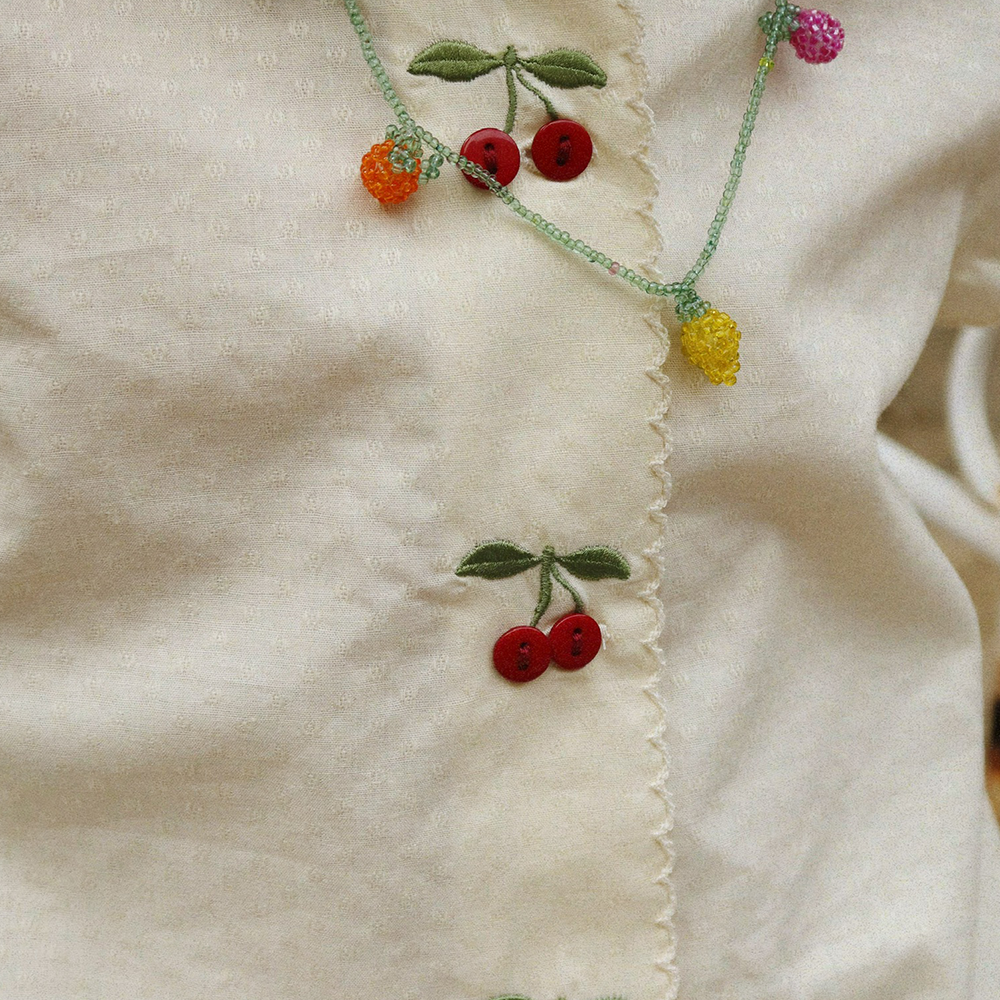 Konges Sløjd Kleid 'Evia' Cherry Cloud Cream - Online MY SNOWFLAKE