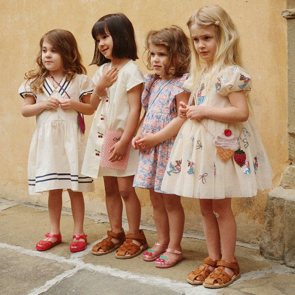 Konges Sløjd Kleid 'Evia' Cherry Cloud Cream - Online MY SNOWFLAKE